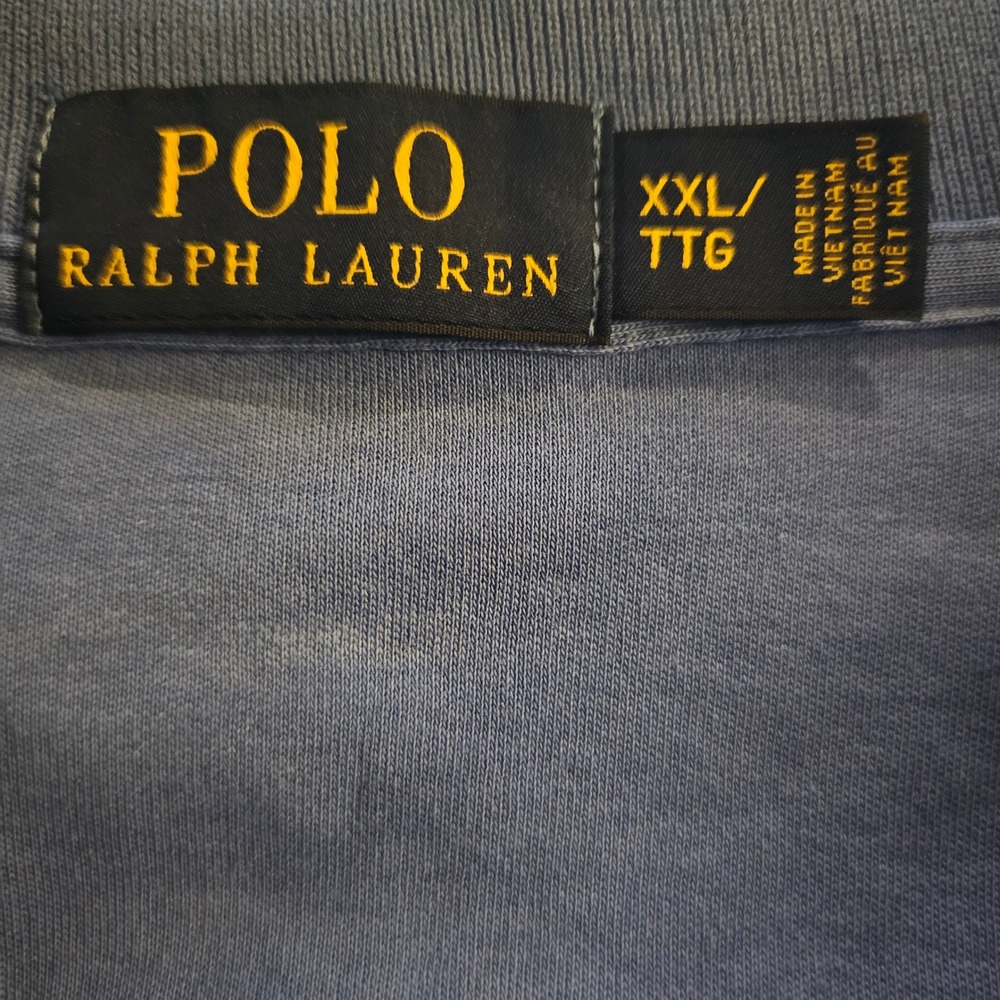 Ralph Lauren Polo Mens Classic Fit Blue Short Sleeve Polo Shirt XXL TTG - Picture 4 of 5